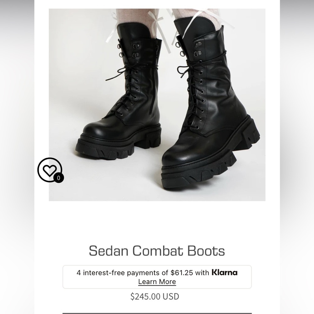 Black Lace-Up Combat Boots